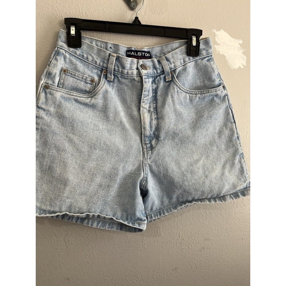 Halston Vintage High Waist Mom Denim Shorts Light Wash Size 6 - Picture 3 of 14